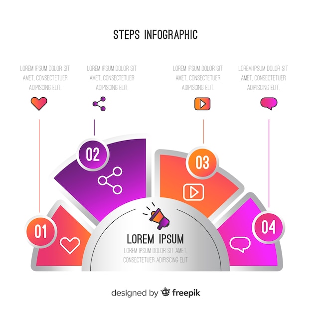 Infographic sjabloon met stappen concept