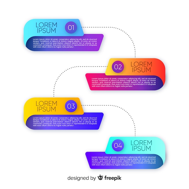 Infographic stappen collectie plat ontwerp