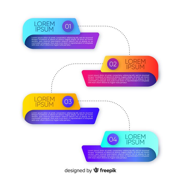 Infographic stappen collectie plat ontwerp