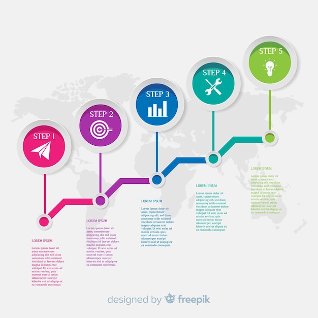 Infographic stappen concept