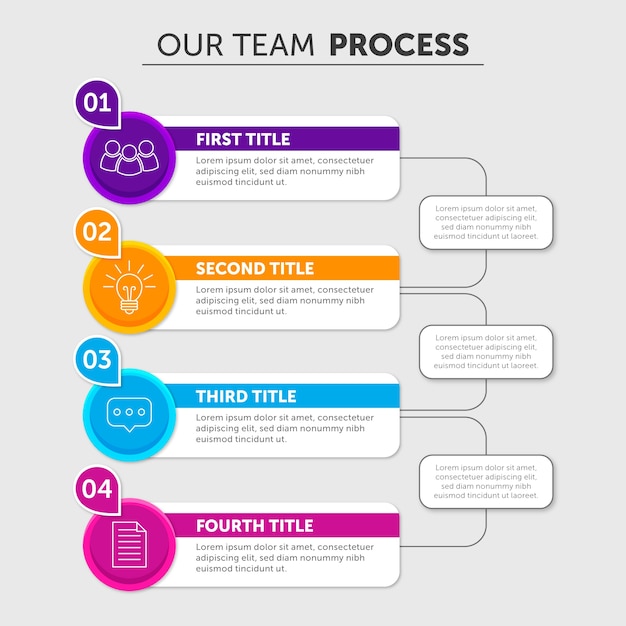 Infographic stappen in plat ontwerp