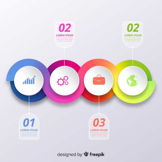 Infographic stappen in verloopstijl