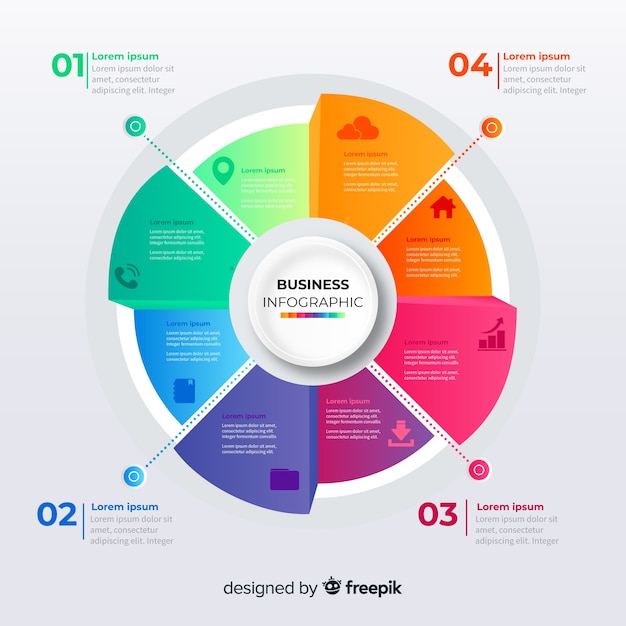 Infographic stappen sjabloon verloopstijl