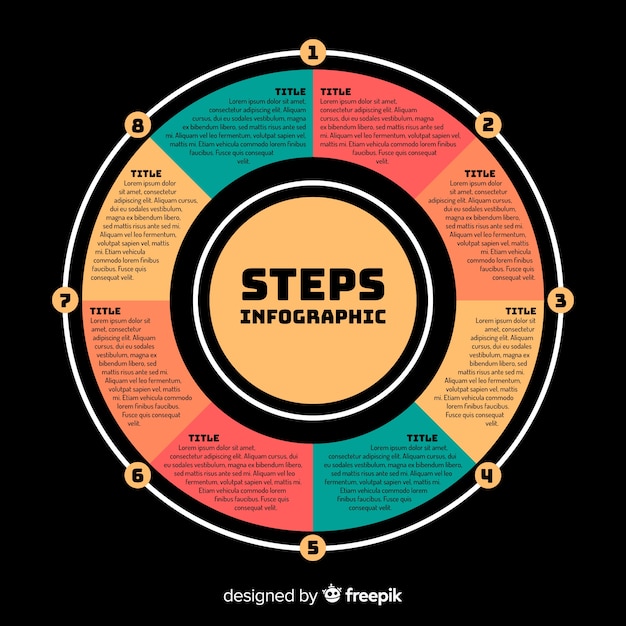 Infographic stappen sjabloon vlakke stijl