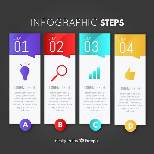 Gratis vector infographic-stappen