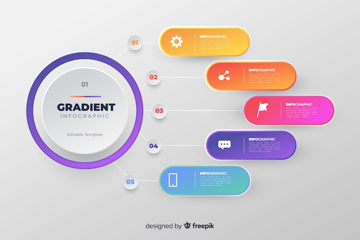 Gratis Vector infographic-stappen