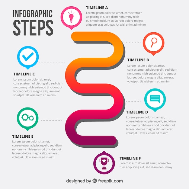 Gratis vector infographic stappenontwerp