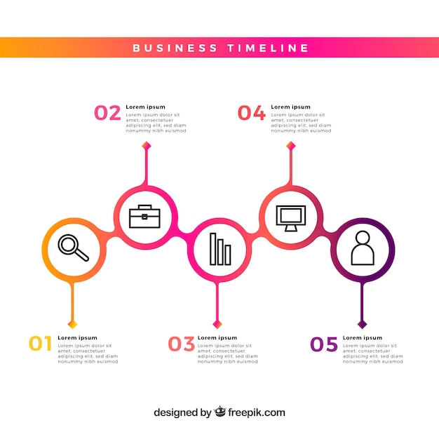 Gratis vector infographic tijdlijn concept