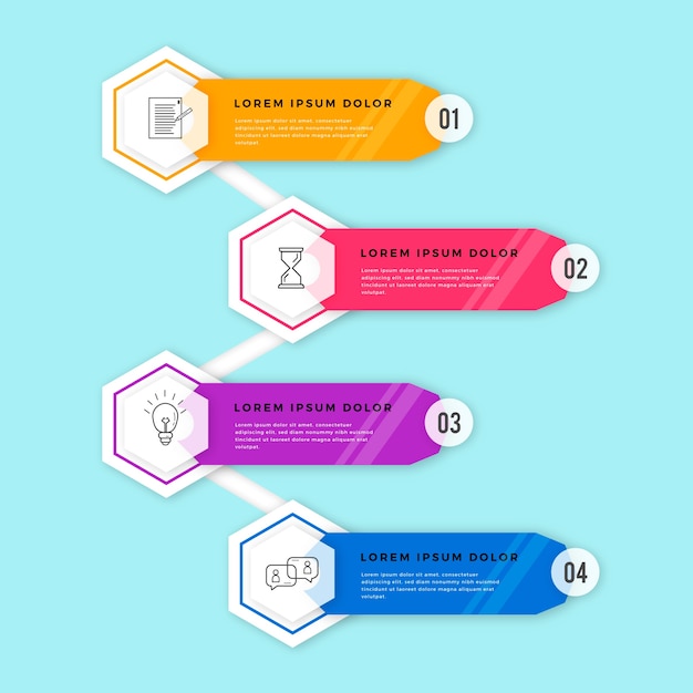 Infographic tijdlijn in plat ontwerp