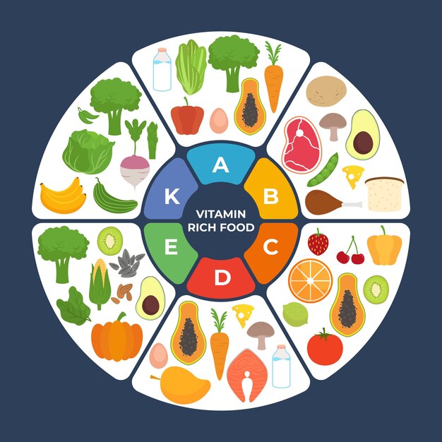 Infographic vitamine voedsel