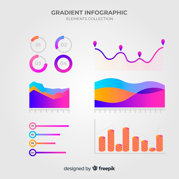 Infographicelementinzameling met gradiëntstijl