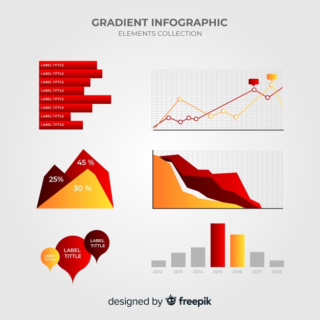 Infographicelementinzameling met gradiëntstijl