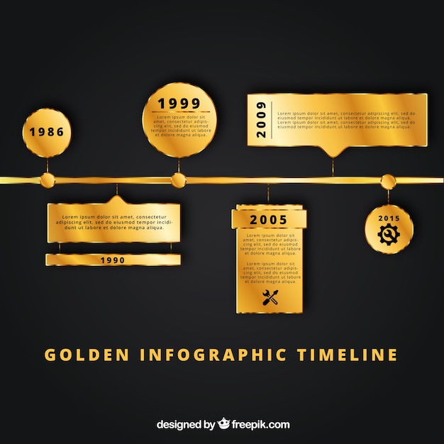 Gratis vector infographics met gouden textuur