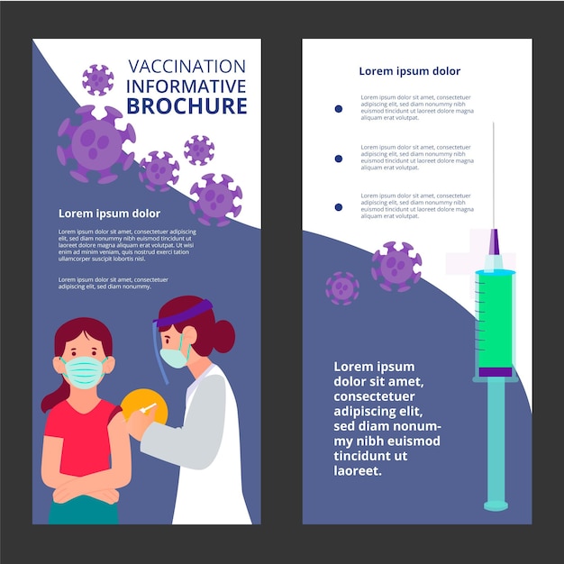 Informatieve brochure over vaccinatie tegen het coronavirus in plat ontwerp