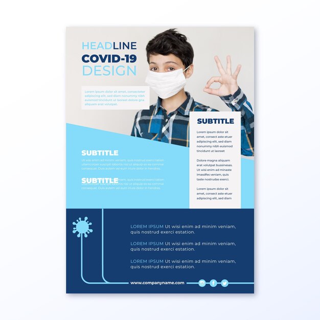 Informatieve coronavirus-flyer-sjabloon