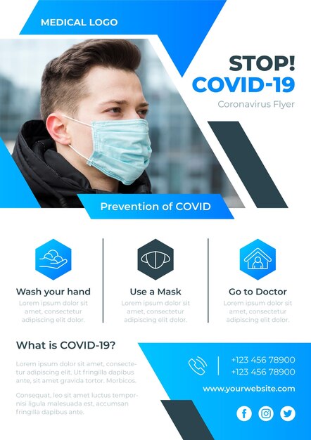 Gratis vector informatieve coronavirus-flyer