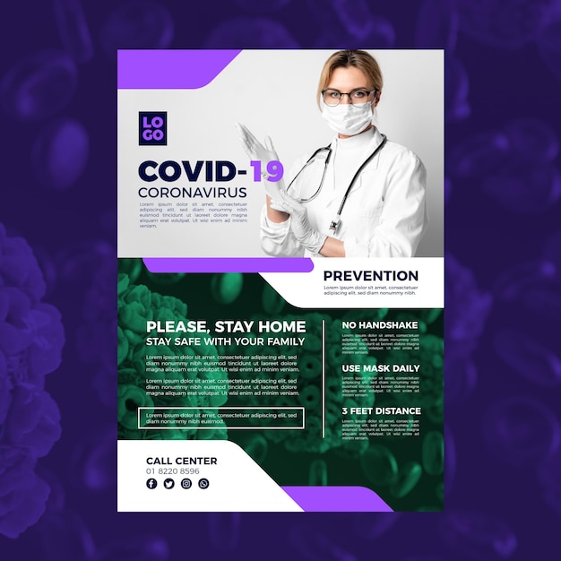 Gratis vector informatieve coronavirus-flyer