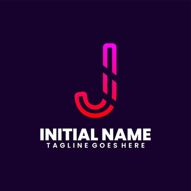 Gratis vector initiële naam kleurrijk logo-ontwerp