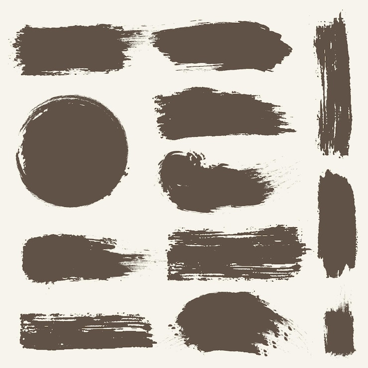 Gratis Vector inkt penseelstreek collectie
