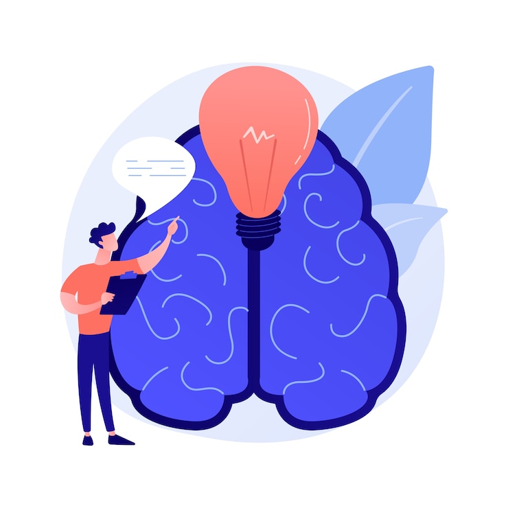 Gratis Vector innovatieve ideeën genereren. creatief denken, cognitief inzicht en inspiratie, geniale inventieve geest. succesvol zoeken naar probleemoplossing.