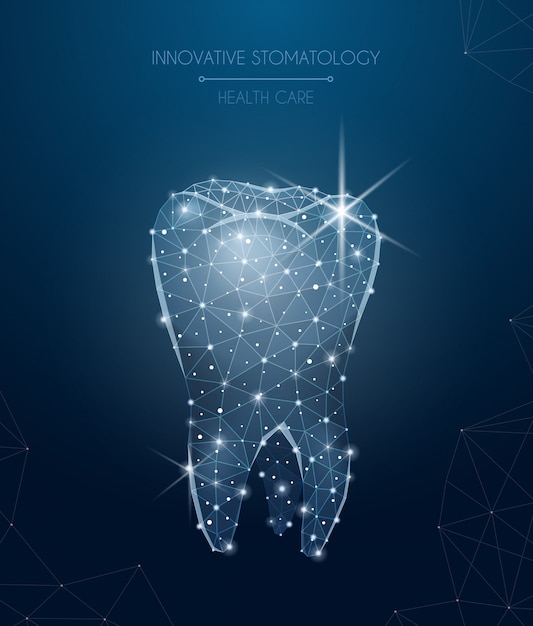 Innovatieve stomatologiesamenstelling met gezondheidszorg en behandelingssymbolen realistische illustratie