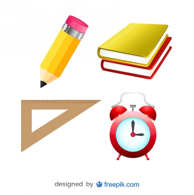 Gratis vector inpakken van de school iconen