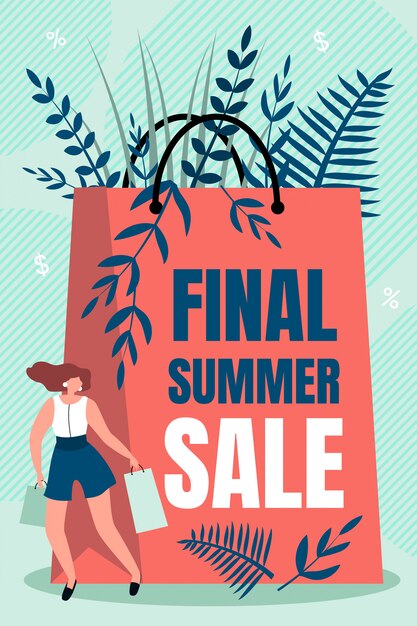 Inscriptie laatste zomer verkoop illustratie