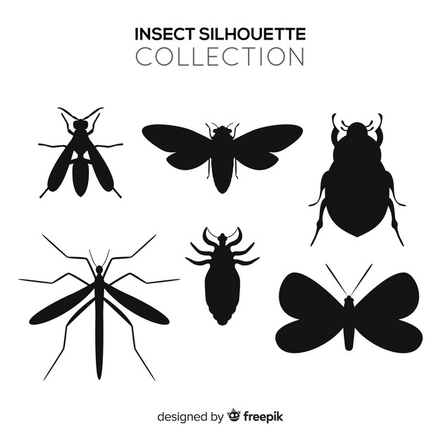 Insect silhouet collectie
