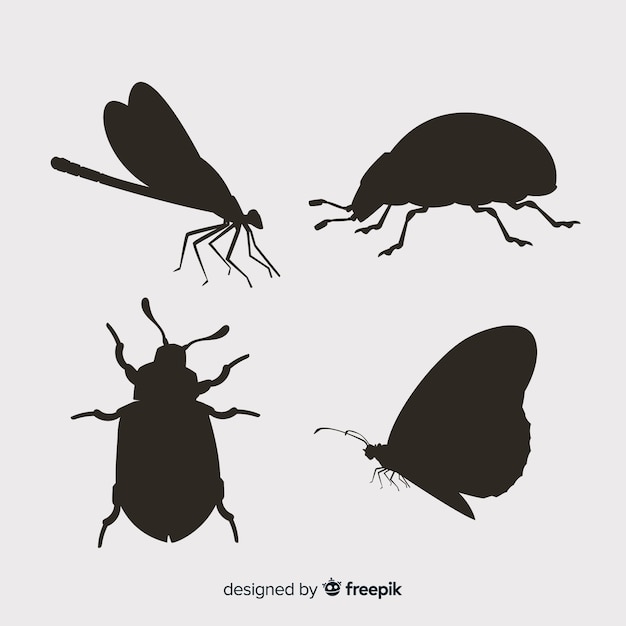 Gratis vector insect silhouet collectie