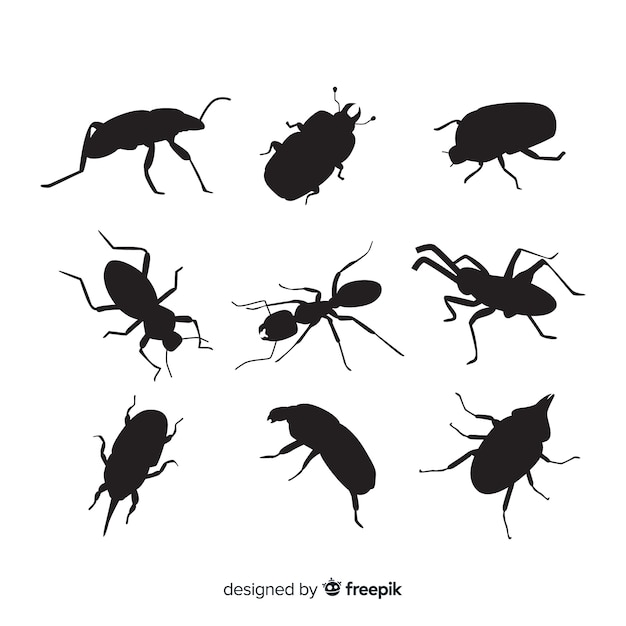 Gratis vector insect silhouet collectie