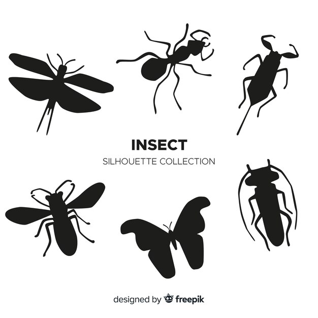 Insect silhouet collectie