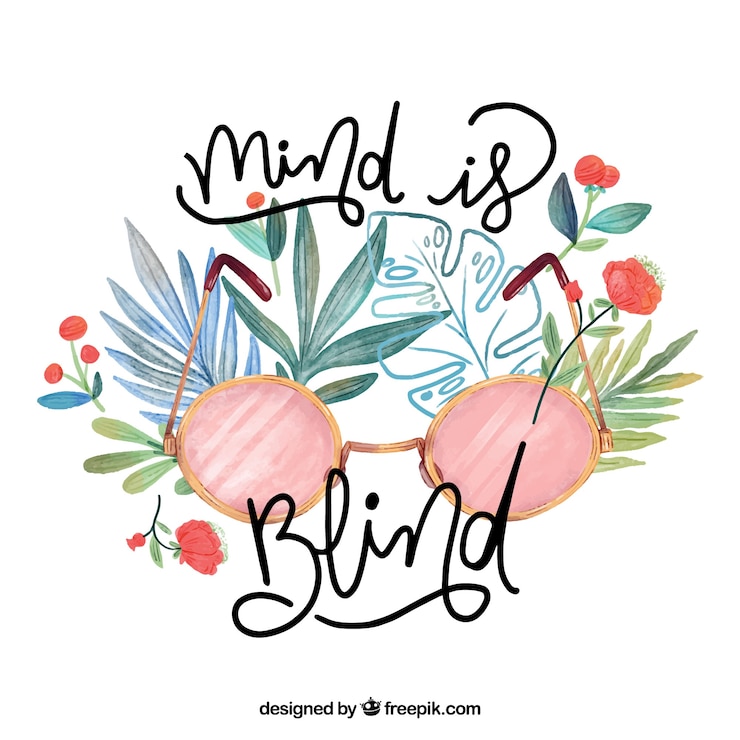 Gratis Vector inspirerende citaat met aquarel bril