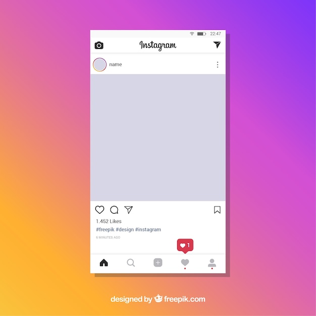 Instagram-berichtsjabloon met meldingen