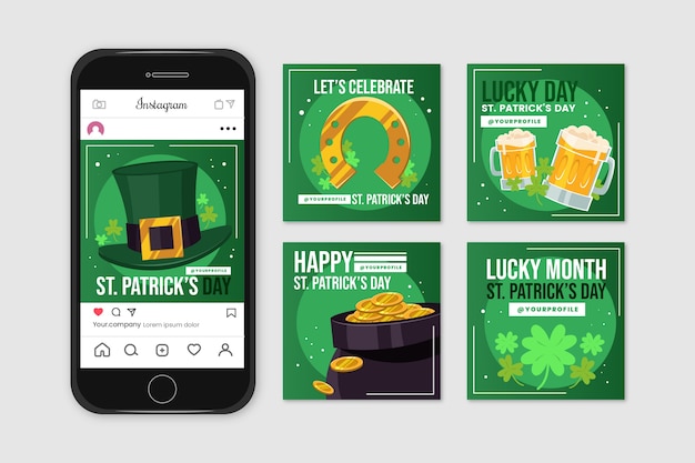 Instagram postverzameling met st. patrick's dag