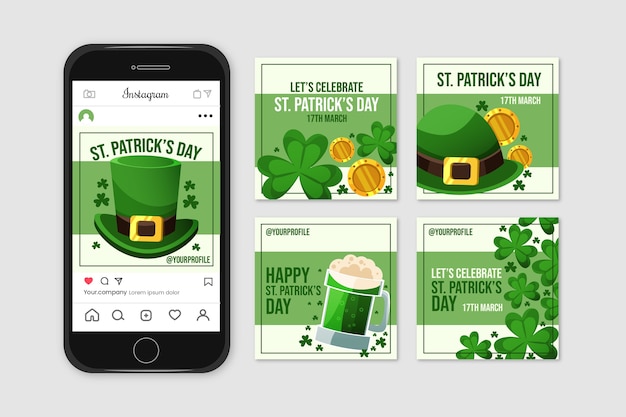 Instagram postverzameling met st. patrick's dag