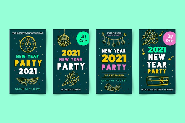 Instagram-verhalen voor het nieuwe jaar 2021-feest