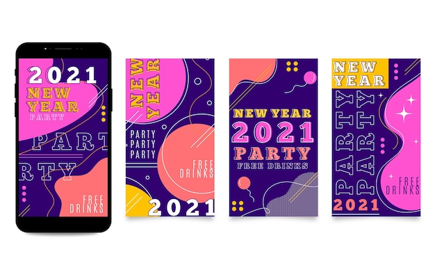 Instagram-verhalen voor het nieuwe jaar 2021-feest