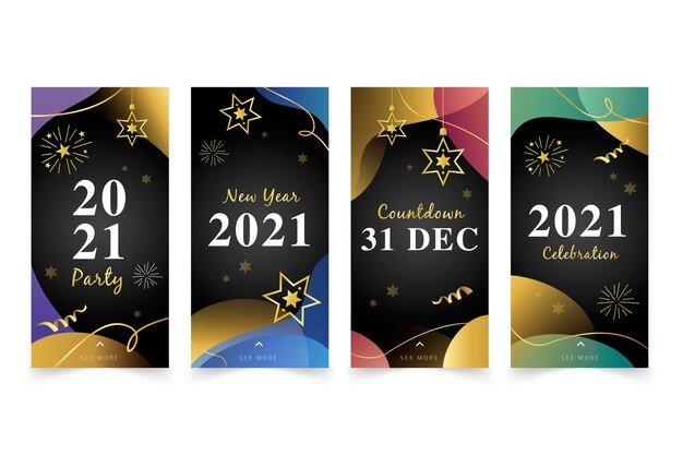 Instagram-verhalen voor het nieuwe jaar 2021-feest