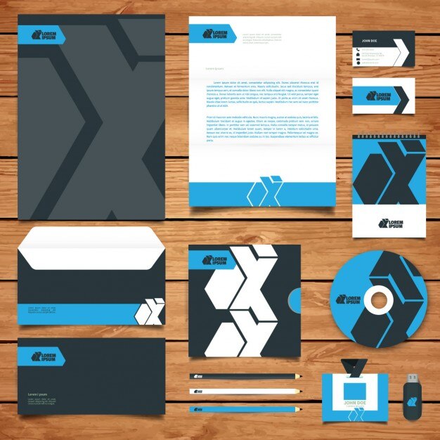 Gratis Vector instelling van de bedrijfsidentiteit