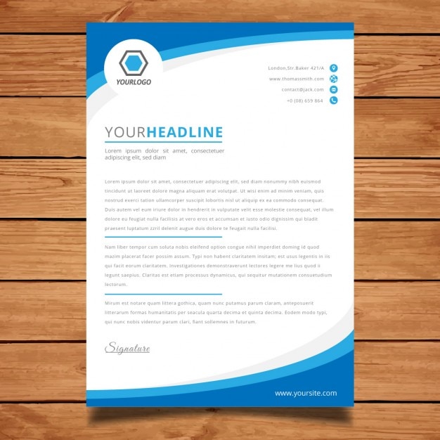 Gratis vector institutioneel blauw brochure sjabloon