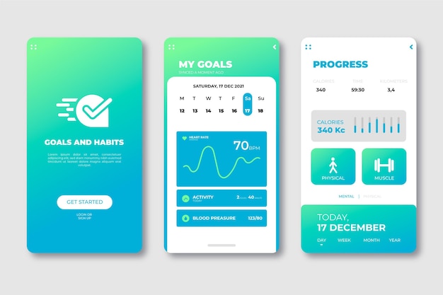 Interface voor het volgen van doelen en gewoonten