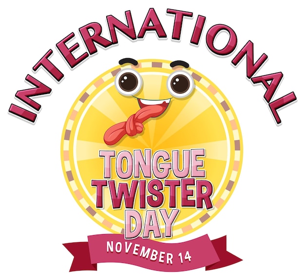 Gratis vector international tong twister dag logo ontwerp