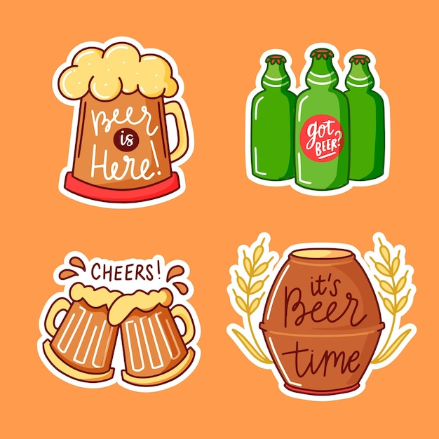 Gratis vector internationale bierdag belettering etiketten