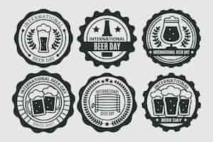 Gratis vector internationale bierdag labels-collectie