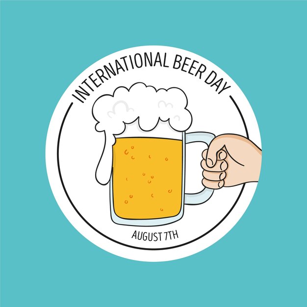 Internationale bierdag met hand met pint
