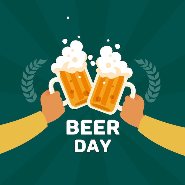 Gratis vector internationale bierdag met juichende mensen