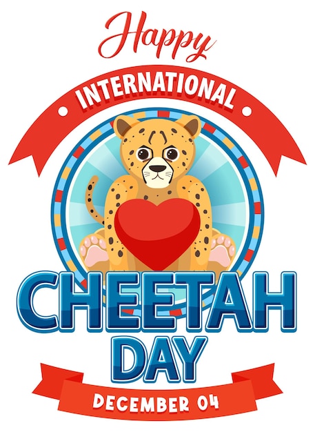 Gratis vector internationale cheetah dag poster of banner ontwerp