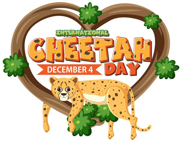 Gratis vector internationale cheetah dag poster of banner ontwerp