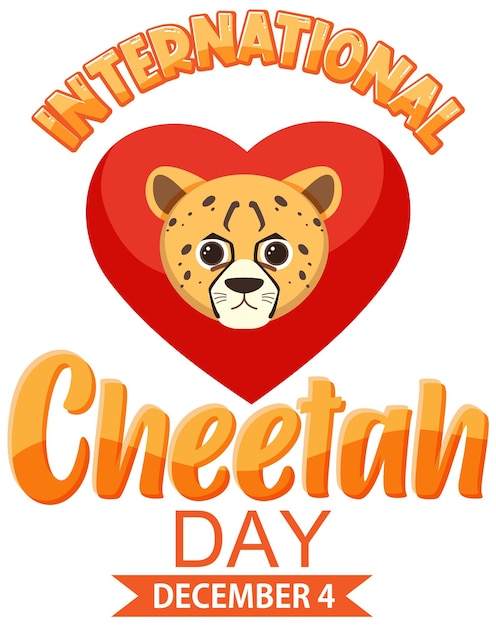 Gratis vector internationale cheetah dag poster of banner ontwerp