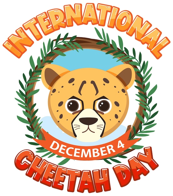 Gratis vector internationale cheetah dag poster of banner ontwerp